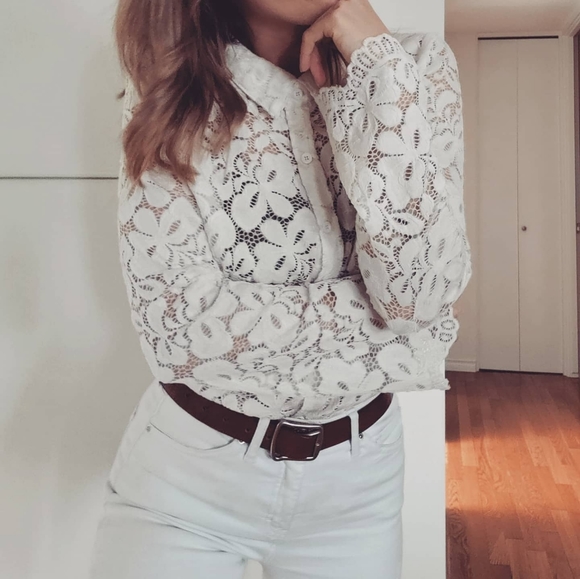 BCBG MaxAzria Floral Crochet top - Picture 3 of 9